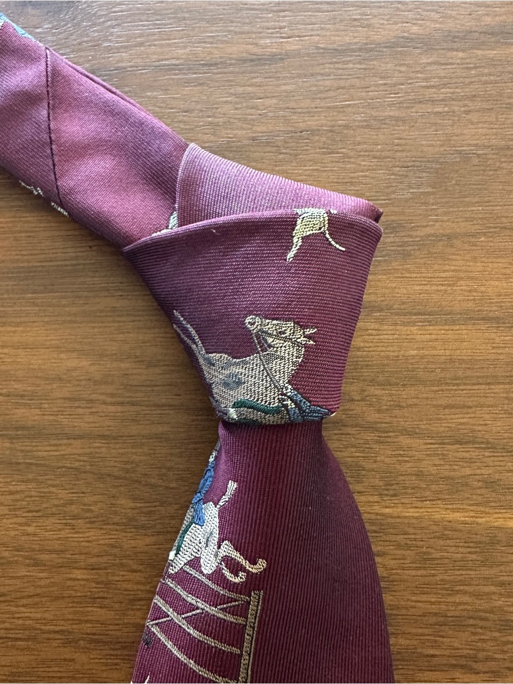 Robert Talbott Burgundy Equestrian Silk Tie - Classic Pattern